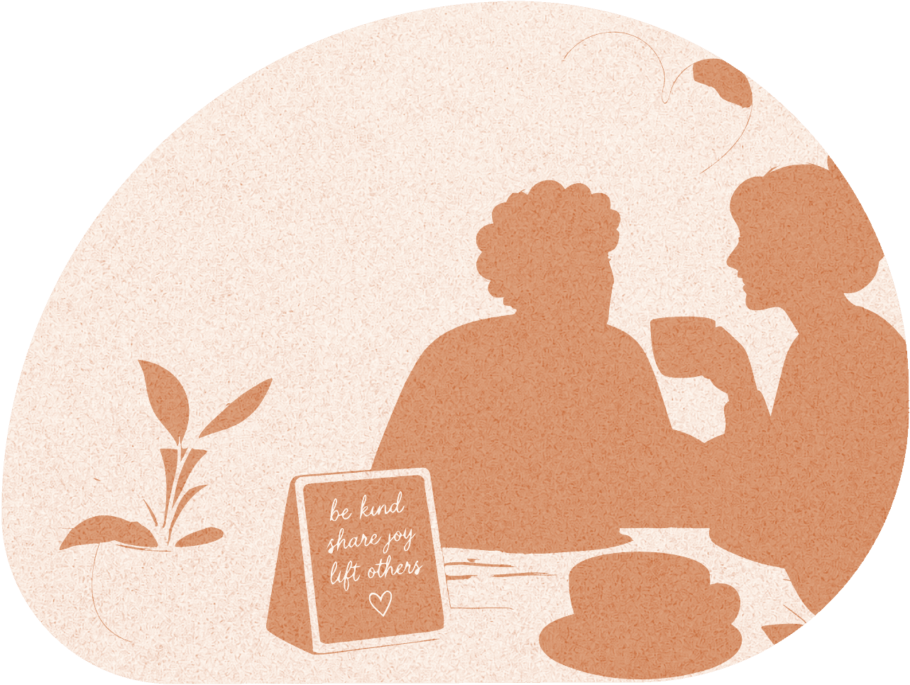 Two people sharing kindness over coffee